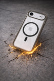 SkynUp Lumen Magnetic Clear Case Compatible with iPhone 17 Air | Anti-Yellowing Transparent Back & Shockproof Bumper | Slim Wireless Charging Protection | Black