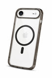 SkynUp Lumen Magnetic Clear Case Compatible with iPhone 17 Air | Anti-Yellowing Transparent Back & Shockproof Bumper | Slim Wireless Charging Protection | Black