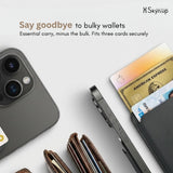 SkynUp Willy Magfit Card Holder Wallet | Magnetic Faux Leather Wallet Compatible with MagSafe | Designed for MagSafe Compatible 17/16/15/14/13/12/Pro/Pro Max/Plus Series | White