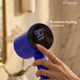 Skynup Pixel 1600 Watt Ionic Hair Dryer with Touch Screen Control | 360° Magnetic Rotating Nozzle | 4 Heat 3 Wind Speed Modes | Negative Ion Anti-Frizz | Hot Cold Air Function | Professional Quiet Blow Dryer