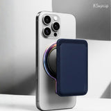 SkynUp Willy Magfit Card Holder Wallet | Magnetic Faux Leather Wallet Compatible with MagSafe | Designed for MagSafe Compatible 17/16/15/14/13/12/Pro/Pro Max/Plus Series | White