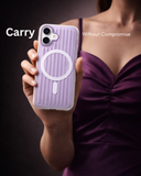 SkynUp Prism Magnetic-Compatible Case for iPhone 17 | Slim Shockproof Cover with Strong Ring Magnet, Dual-Layer TPU+PC Protection & Scratch-Resistant Matte Grip | Purple