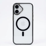 SkynUp Lumen Magnetic Clear Case Compatible with iPhone 17 | Anti-Yellowing Transparent Back & Shockproof Bumper | Slim Wireless Charging Protection | Black