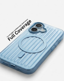 SkynUp Prism Magnetic-Compatible Case for iPhone 17 | Slim Shockproof Cover with Strong Ring Magnet, Dual-Layer TPU+PC Protection & Scratch-Resistant Matte Grip | Light Blue