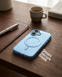 SkynUp Prism Magnetic-Compatible Case for iPhone 17 | Slim Shockproof Cover with Strong Ring Magnet, Dual-Layer TPU+PC Protection & Scratch-Resistant Matte Grip | Light Blue