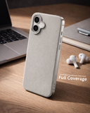 SkynUp Linea Premium Leather Back Cover Case for iPhone 17 | MagSafe Compatible | Grey