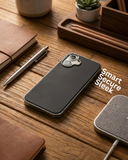 SkynUp Linea Premium Leather Back Cover Case for iPhone 17 | MagSafe Compatible | Black