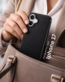 SkynUp Linea Premium Leather Back Cover Case for iPhone 17 | MagSafe Compatible | Black