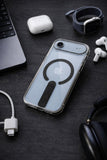 SkynUp Titan Magnetic Kickstand Case Compatible with iPhone 17 Air | Built-in Foldable Stand & Clear Back | Slim Wireless Charging Protection | Black