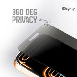 SkynUp 360° Privacy Tempered Glass Screen Protector for iPhone 16 Pro Max | Anti-Spy Screen Guard | 9H Hardness Scratch Resistant | Full Coverage Edge to Edge | HD Clarity | Shatterproof Protection