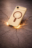 SkynUp Arto MagFit Back Cover Case for iPhone 17 Air | Magnetic Wireless Charging Compatible with MagSafe | Hard Back Protection | Gold