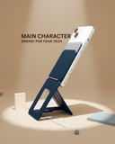 SkynUp Handy Magnetic Wallet with Built-in Stand Tripod Stand | Strong Magnets | Holds 3+ Cards | Magsafe Wallet Compatible with iPhone 17/16/15/14/13/12/Pro/Pro Max/Plus Series (Meteroite Grey)