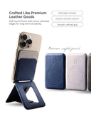 SkynUp Handy Magnetic Wallet with Built-in Stand Tripod Stand | Strong Magnets | Holds 3+ Cards | Magsafe Wallet Compatible with iPhone 17/16/15/14/13/12/Pro/Pro Max/Plus Series (Meteroite Grey)