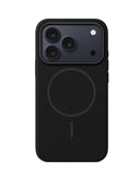 SkynUp Noir Fabric MagFit Back Cover Case for iPhone 17 Pro | Magnetic Charging Compatible | Shockproof Compatible with MagSafe | Black