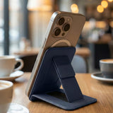 SkynUp Handy Magnetic Wallet with Built-in Stand Tripod Stand | Strong Magnets | Holds 3+ Cards | Magsafe Wallet Compatible with iPhone 17/16/15/14/13/12/Pro/Pro Max/Plus Series (Meteroite Grey)