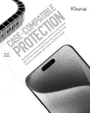 SkynUp Anti Static Tempered Glass Screen Protector Guard for iPhone 16 Pro Max | High Clarity, 9H Hardness Scratch Resistant, Full Coverage, Military-Grade, Shatterproof, Screen Guard