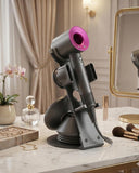 SkynUp Hair Dryer Stand Holder | Premium Metal Docking Station & Bathroom Organizer | Magnetic Accessory Storage Rack for Blow Dryer, Diffuser & Nozzles | Heavy Duty Anti-Slip Base (Dark Grey)