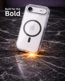 SkynUp Clario Back Case for iPhone 17 Air | Clear Back Cover with Magnetic Ring | Slim Shockproof Anti-Yellow TPU Case | Dessert Gold