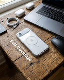 SkynUp Lumen Magnetic Clear Case Compatible with iPhone 17 Air | Anti-Yellowing Transparent Back & Shockproof Bumper | Slim Wireless Charging Protection | White