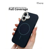 SkynUp Halo Magnetic Back Cover Case Compatible with iPhone 17 | Shockproof Hybrid TPU & Hard PC Matte Finish | Slim Wireless Charging Protection | Black