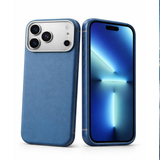 SkynUp Linea Premium Leather Back Cover Case for iPhone 17 Pro | MagSafe Compatible | Blue