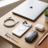 SkynUp Halo Magnetic Back Cover Case Compatible with iPhone 17 Pro Max | Shockproof Hybrid TPU & Hard PC Matte Finish | Slim Wireless Charging Protection | White