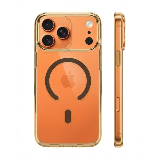 SkynUp Arto MagFit Back Cover Case for iPhone 17 Pro| Magnetic Wireless Charging Compatible with MagSafe | Hard Back Protection | Gold