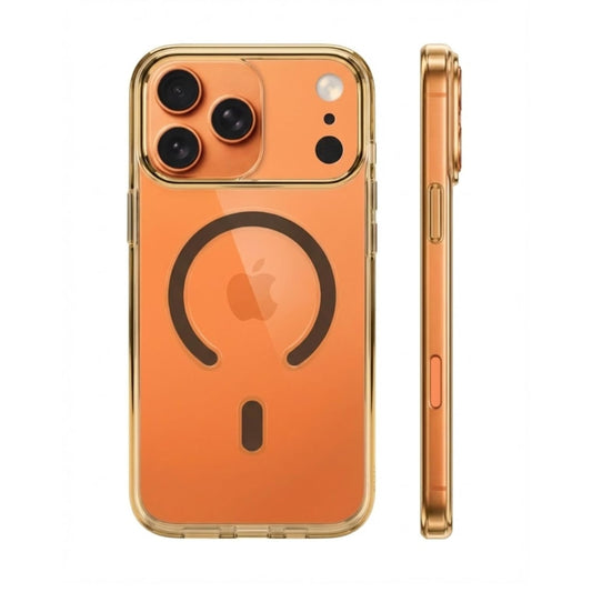 SkynUp Arto MagFit Back Cover Case for iPhone 17 Pro Max | Magnetic Wireless Charging Compatible with MagSafe | Hard Back Protection | Gold