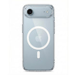 SkynUp Lumen Magnetic Clear Case Compatible with iPhone 17 Air | Anti-Yellowing Transparent Back & Shockproof Bumper | Slim Wireless Charging Protection | White