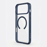 SkynUp Lumen Magnetic Clear Case Compatible with iPhone 17 Pro Max | Anti-Yellowing Transparent Back & Shockproof Bumper | Slim Wireless Charging Protection | Blue