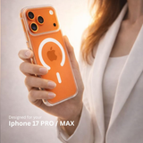 SkynUp Lumen Magnetic Clear Case Compatible with iPhone 17 Pro | Anti-Yellowing Transparent Back & Shockproof Bumper | Slim Wireless Charging Protection | White