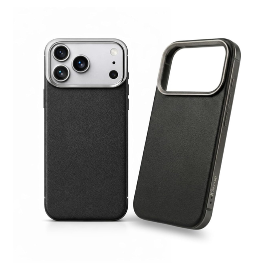 SkynUp Linea Premium Leather Back Cover Case for iPhone 17 Pro Max | MagSafe Compatible | Black