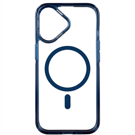 SkynUp Lumen Magnetic Clear Case Compatible with iPhone 17 | Anti-Yellowing Transparent Back & Shockproof Bumper | Slim Wireless Charging Protection | Blue