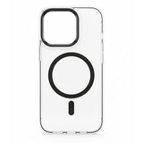 SkynUp Clario Back Case for iPhone 16 Pro | Clear Back Cover with Magnetic Ring | Slim Shockproof Anti-Yellow TPU Case | Black