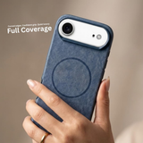 SkynUp Noir Fabric MagFit Back Cover Case for iPhone 17 Air | Magnetic Charging Compatible | Shockproof Compatible with MagSafe | Blue