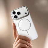 SkynUp Halo Magnetic Back Cover Case Compatible with iPhone 17 Pro Max | Shockproof Hybrid TPU & Hard PC Matte Finish | Slim Wireless Charging Protection | White