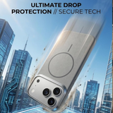 SkynUp Halo Magnetic Back Cover Case Compatible with iPhone Pro Max | Shockproof Hybrid TPU & Hard PC Matte Finish | Slim Wireless Charging Protection | Grey