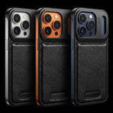 Skynup Capri Collection: Vintage Leather & Aluminum Case for iPhone 17 Pro | Premium Designer Mobile Back Cover | Skynup