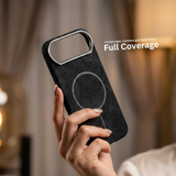 SkynUp Noir Fabric MagFit Back Cover Case for iPhone 17 Air | Magnetic Charging Compatible | Shockproof Compatible with MagSafe | Black