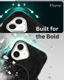 SkynUp Noir Fabric MagFit Back Cover Case for iPhone 17 | Magnetic Charging Compatible | Shockproof Compatible with MagSafe