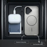 SkynUp Noir Fabric MagFit Back Cover Case for iPhone 17 | Magnetic Charging Compatible | Shockproof Compatible with MagSafe