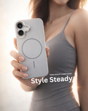 SkynUp Halo Magnetic Back Cover Case Compatible with iPhone 17 | Shockproof Hybrid TPU & Hard PC Matte Finish | Slim Wireless Charging Protection | Grey