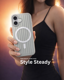 SkynUp Prism Magnetic-Compatible Case for iPhone 17 | Slim Shockproof Cover with Strong Ring Magnet, Dual-Layer TPU+PC Protection & Scratch-Resistant Matte Grip