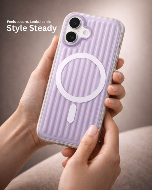 SkynUp Prism Magnetic-Compatible Case for iPhone 17 | Slim Shockproof Cover with Strong Ring Magnet, Dual-Layer TPU+PC Protection & Scratch-Resistant Matte Grip | Purple