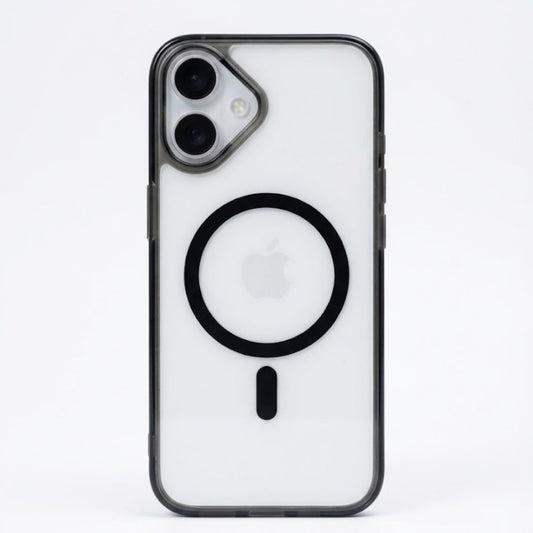 SkynUp Lumen Magnetic Clear Case Compatible with iPhone 17 | Anti-Yellowing Transparent Back & Shockproof Bumper | Slim Wireless Charging Protection | Black