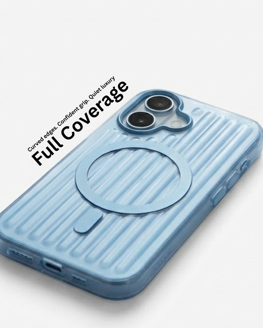 SkynUp Prism Magnetic-Compatible Case for iPhone 17 | Slim Shockproof Cover with Strong Ring Magnet, Dual-Layer TPU+PC Protection & Scratch-Resistant Matte Grip | Light Blue