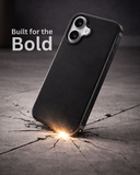 SkynUp Linea Premium Leather Back Cover Case for iPhone 17 | MagSafe Compatible | Black