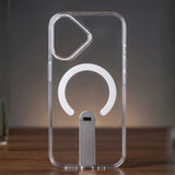 Skynup Titan Collection: iPhone 17 Clear Case with Black MagSafe Stand | Premium Designer Mobile Back Cover | Skynup