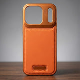 Skynup Capri Collection: Vintage Leather & Aluminum Case for iPhone 17 Pro | Premium Designer Mobile Back Cover | Skynup