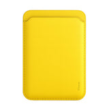 SkynUp Willy Magfit Card Holder Wallet | Magnetic Faux Leather Wallet Compatible with MagSafe | Designed for MagSafe Compatible 17/16/15/14/13/12/Pro/Pro Max/Plus Series | Lemon Yellow